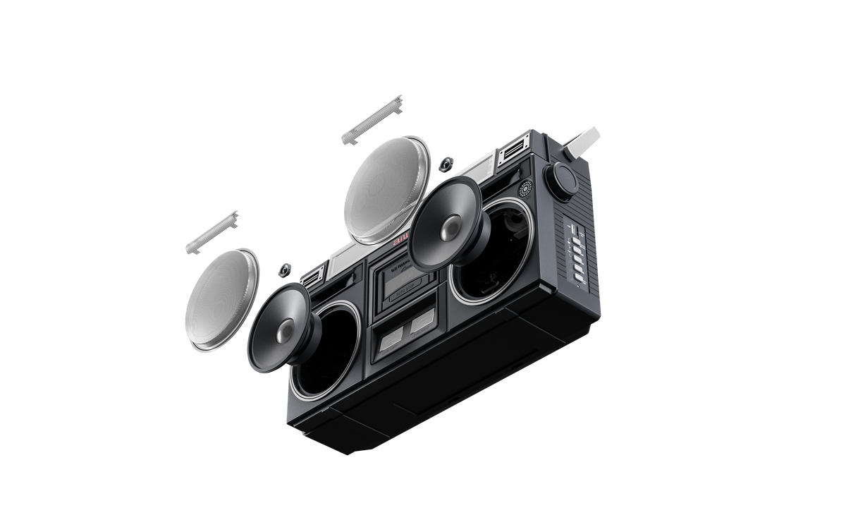 Backtrack Junior Retro Boombox - Black
