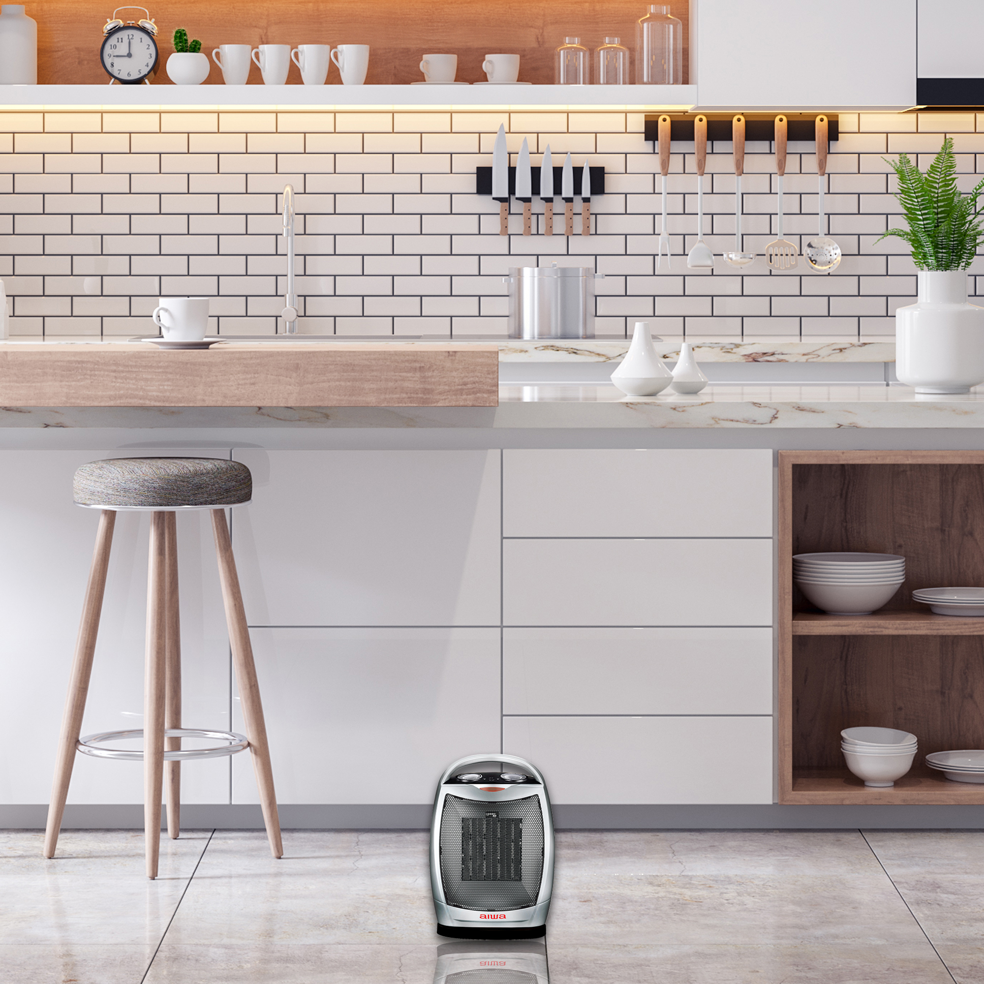 Oscillating Portable Room Heater with Fan Mode