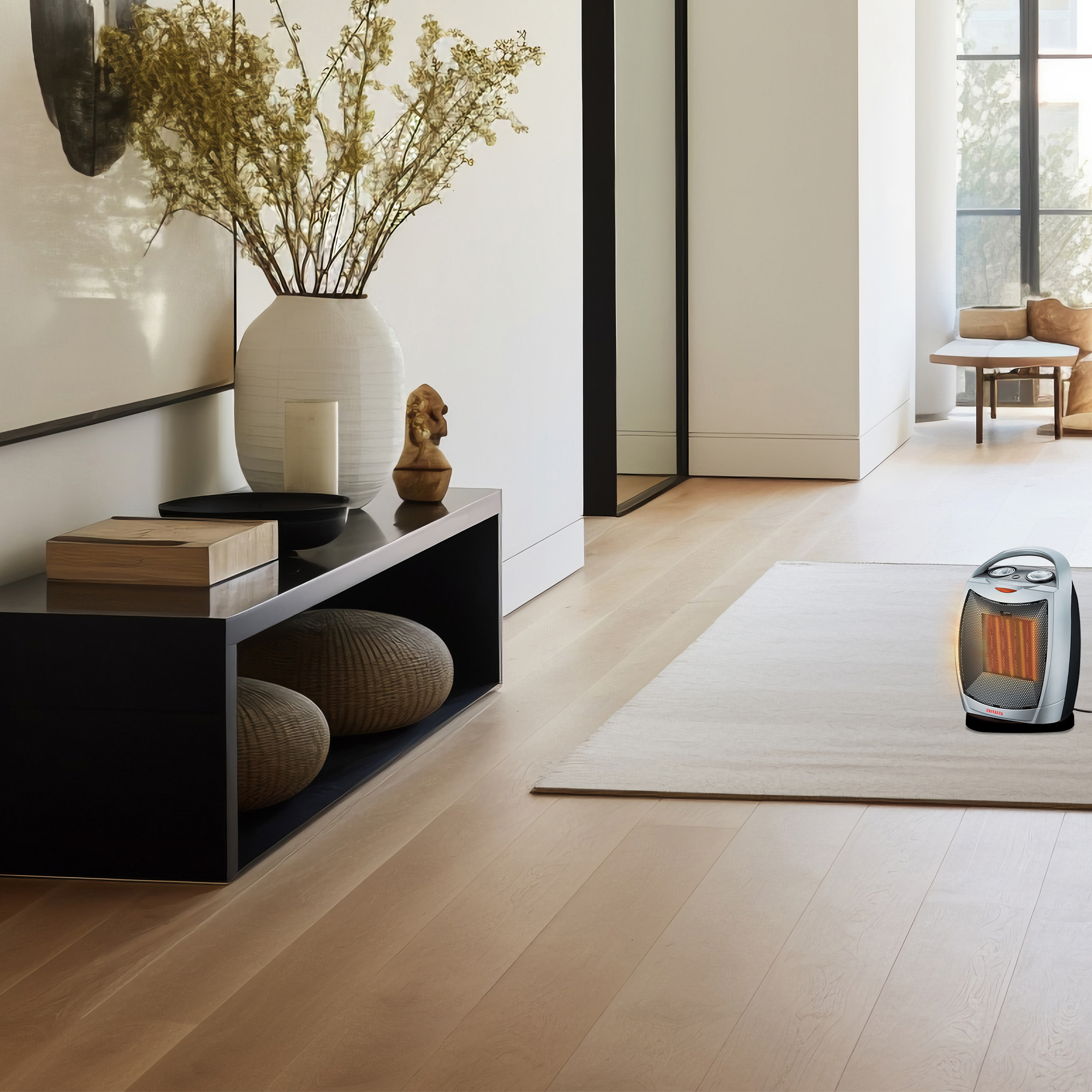 Oscillating Portable Room Heater with Fan Mode