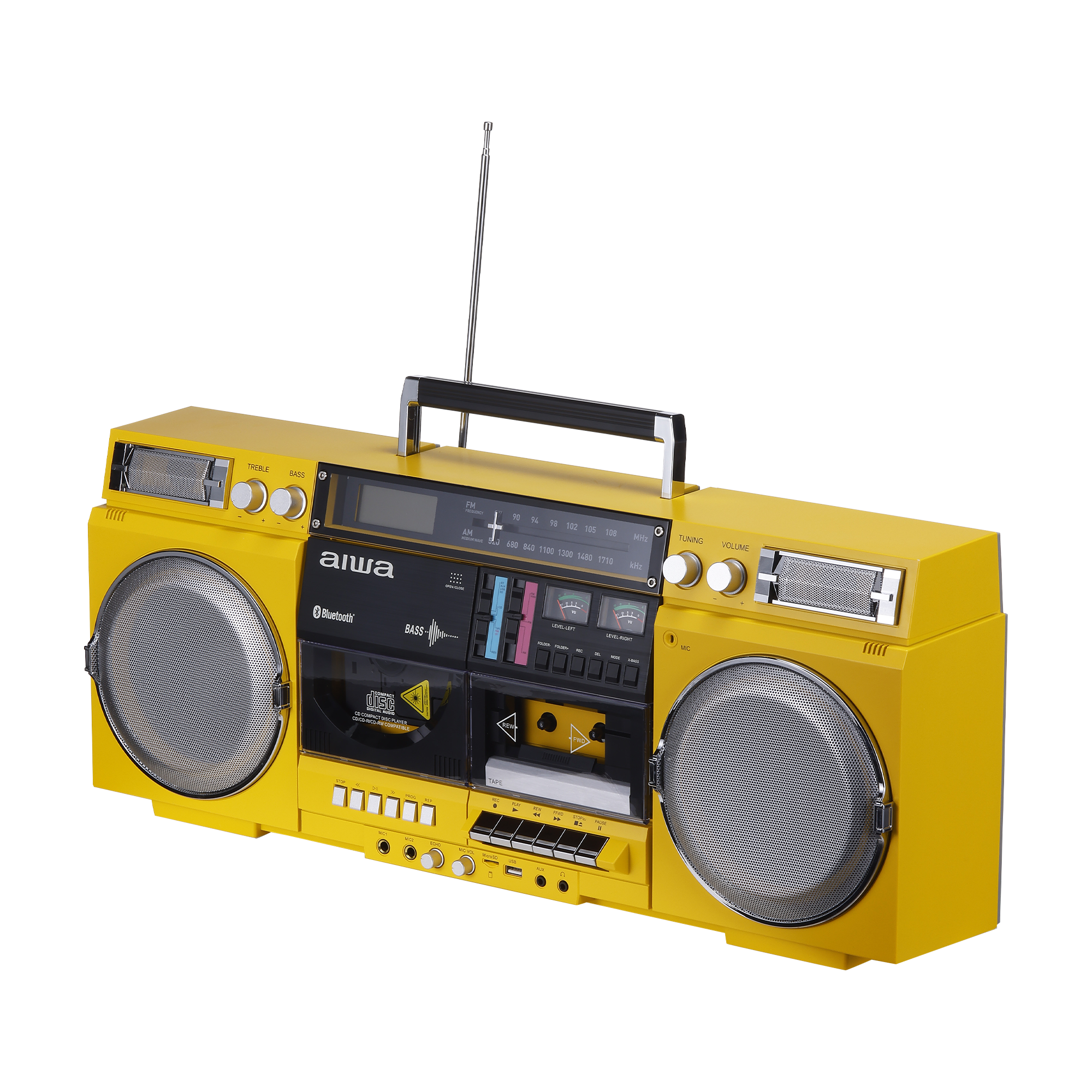 Retro Boombox with Cassette Player