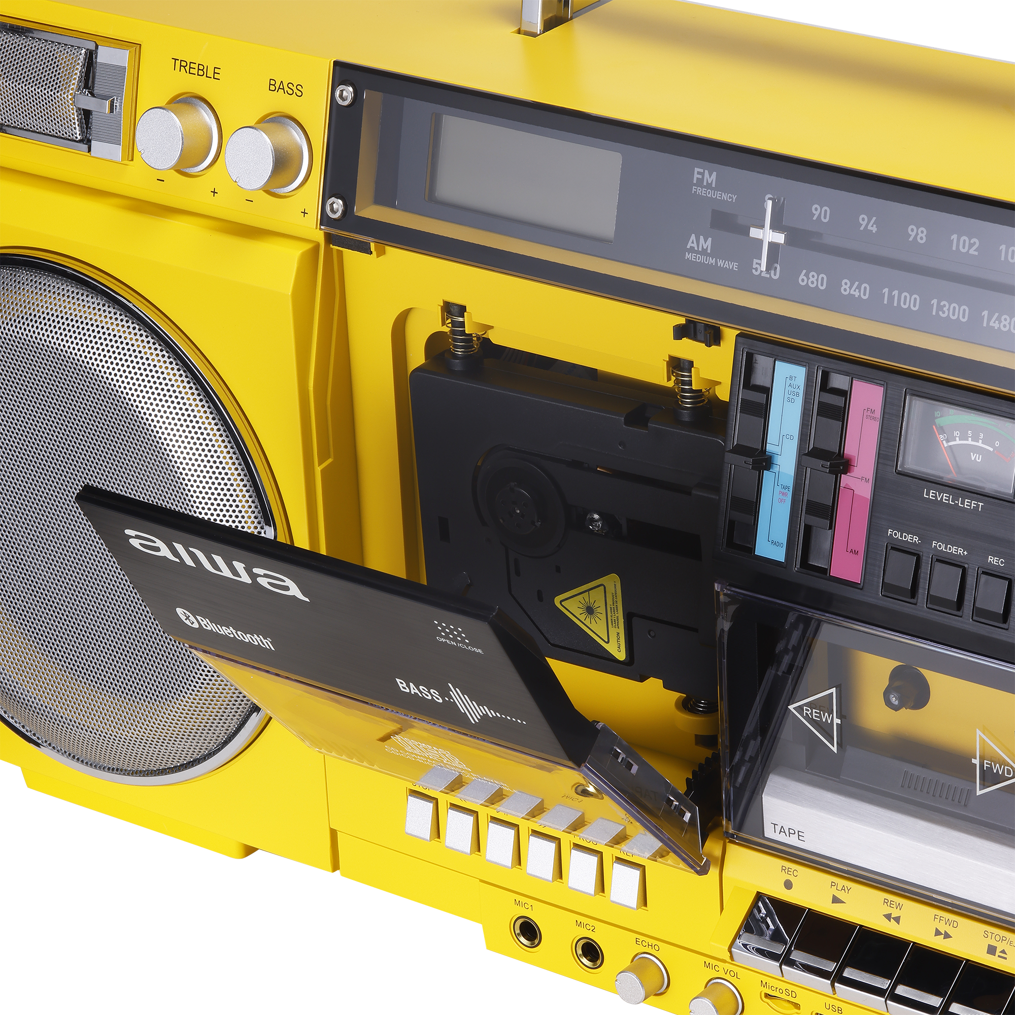 Retro Boombox with Cassette Player
