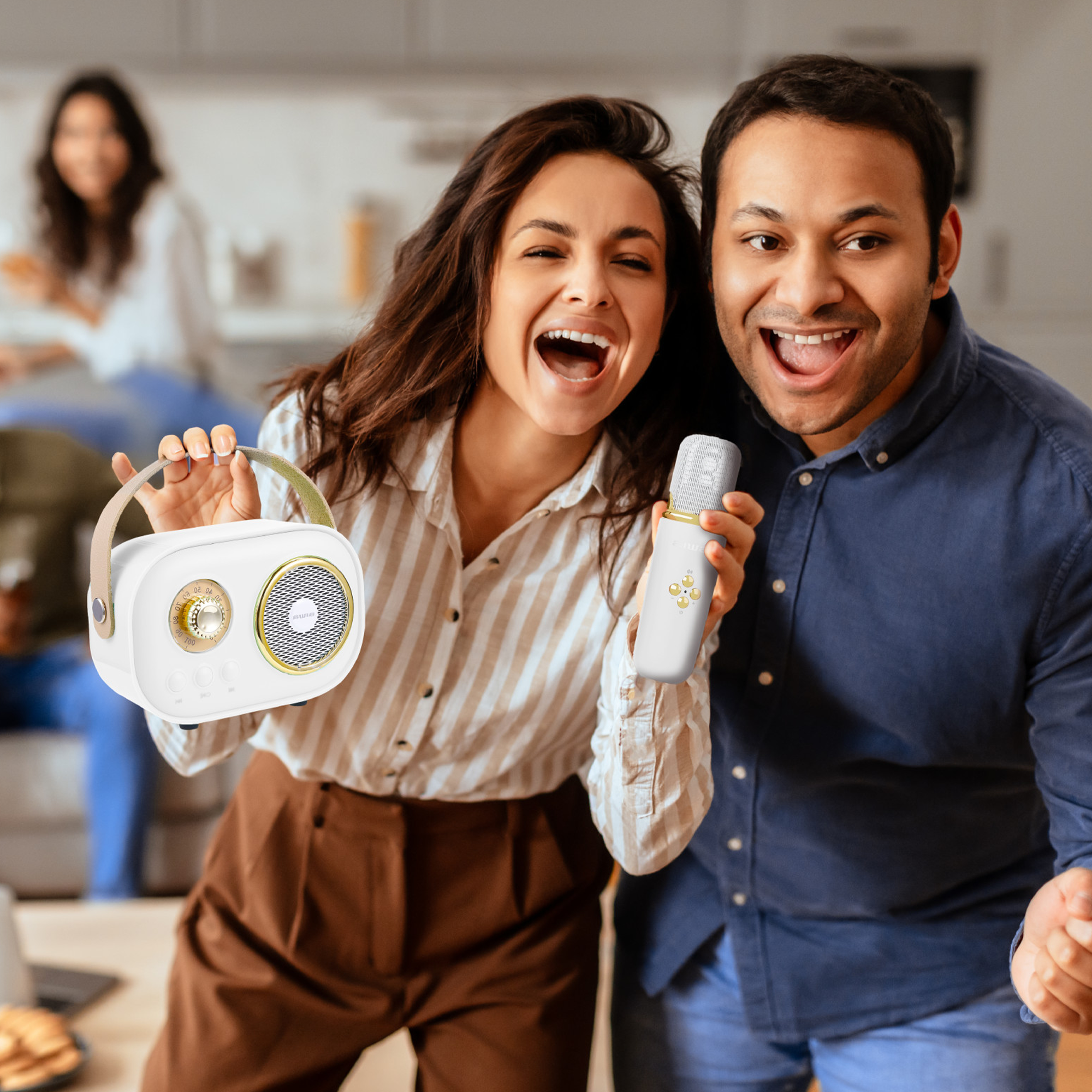 Wireless Light-Up Karaoke Speaker with Two Microphones