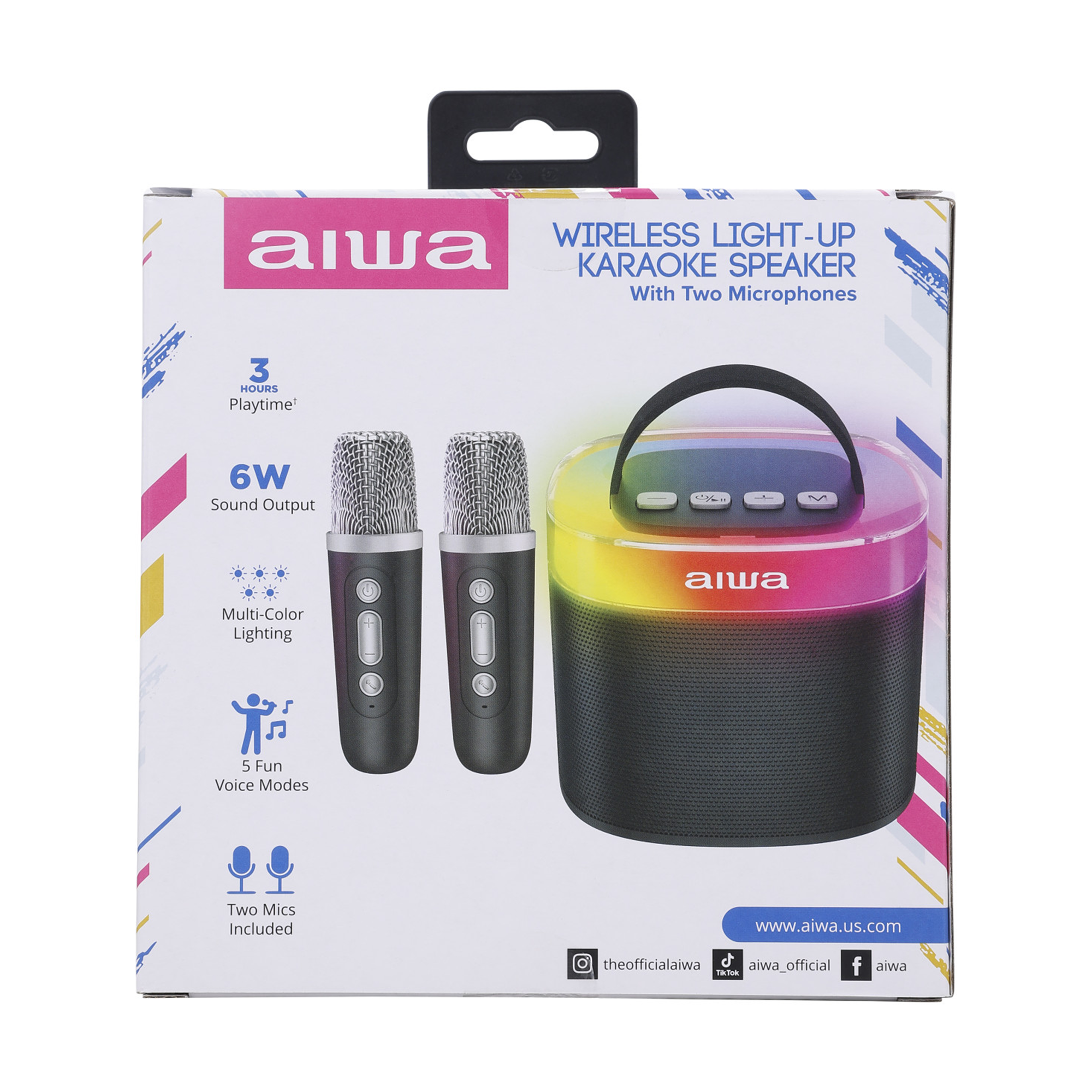 Wireless Light-Up Karaoke Speaker with Two Microphones