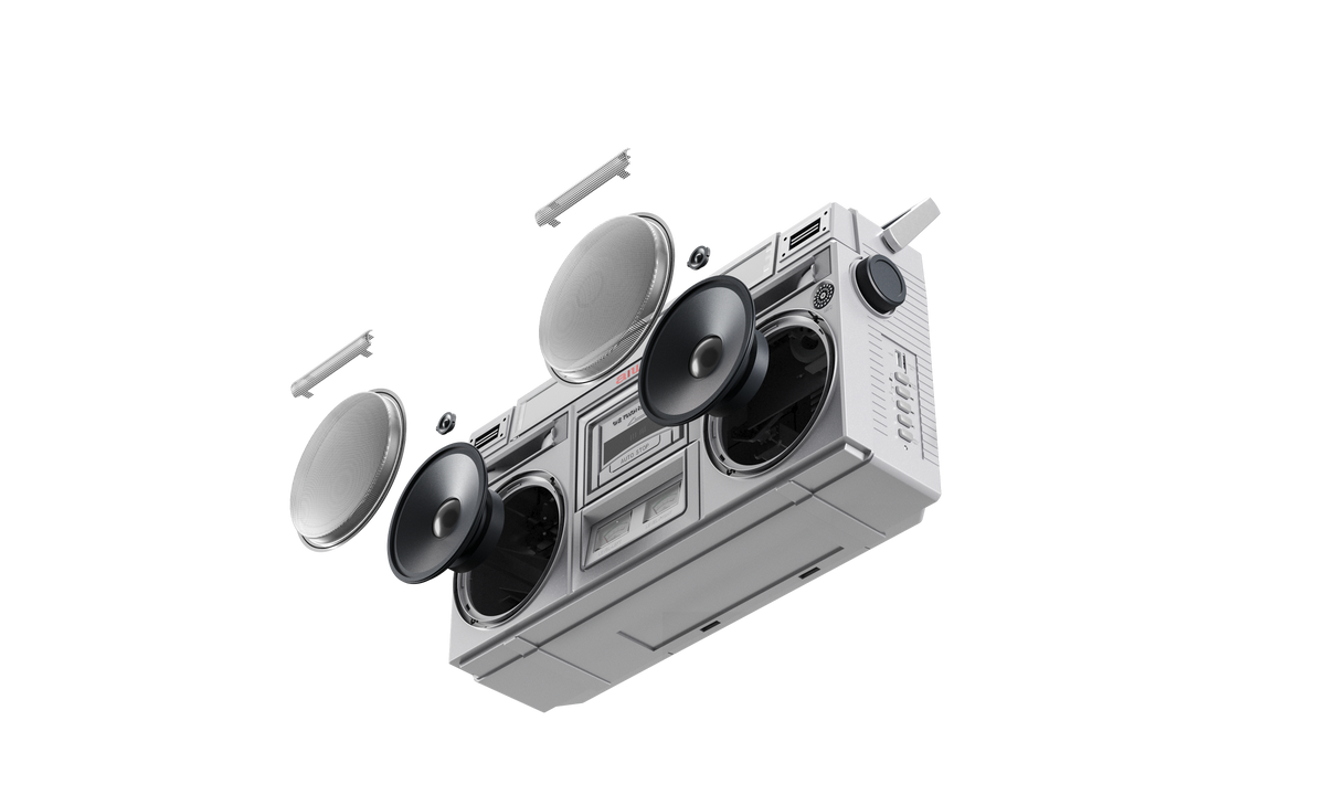 Backtrack Junior Retro Boombox - Silver