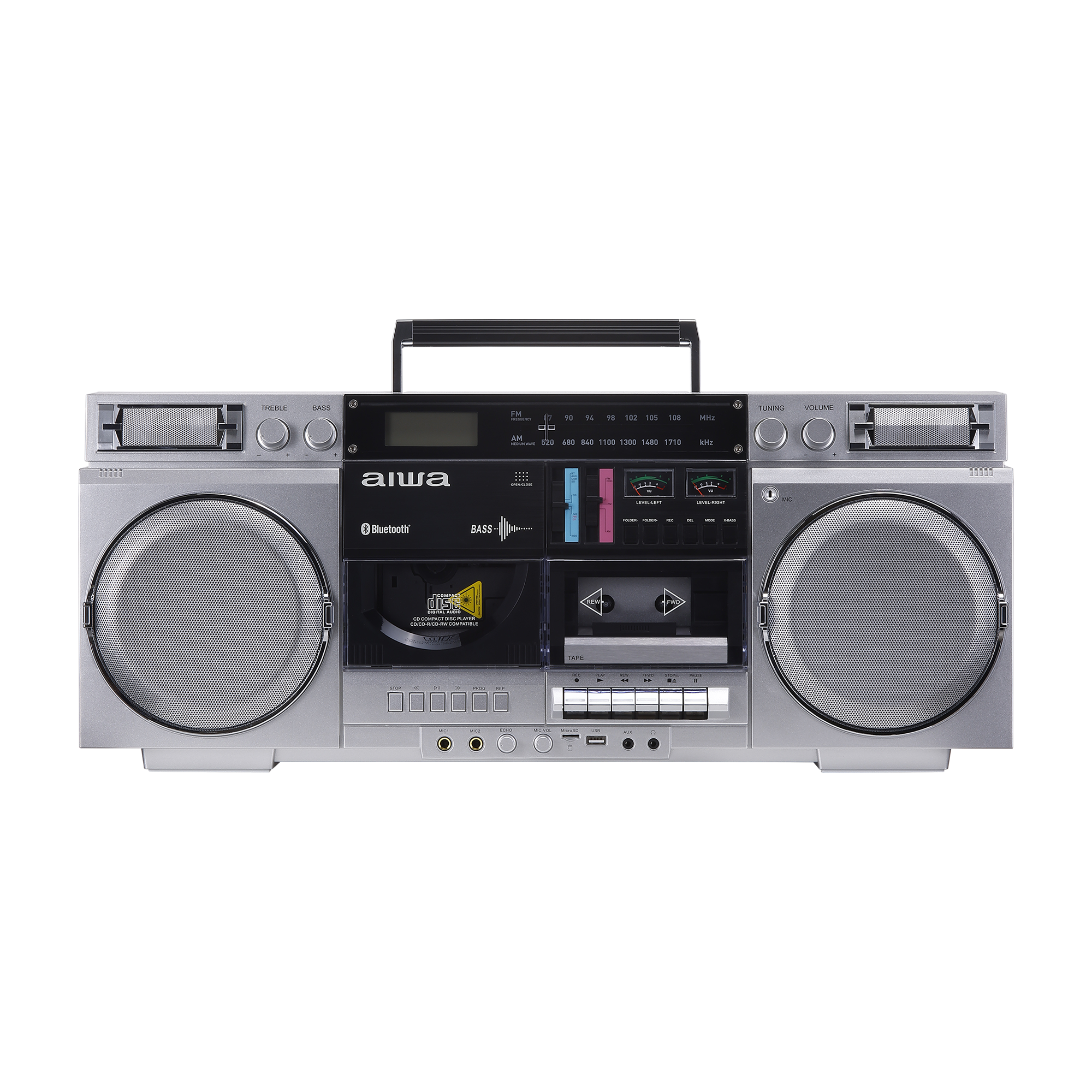 Retro Boombox with Cassette Player