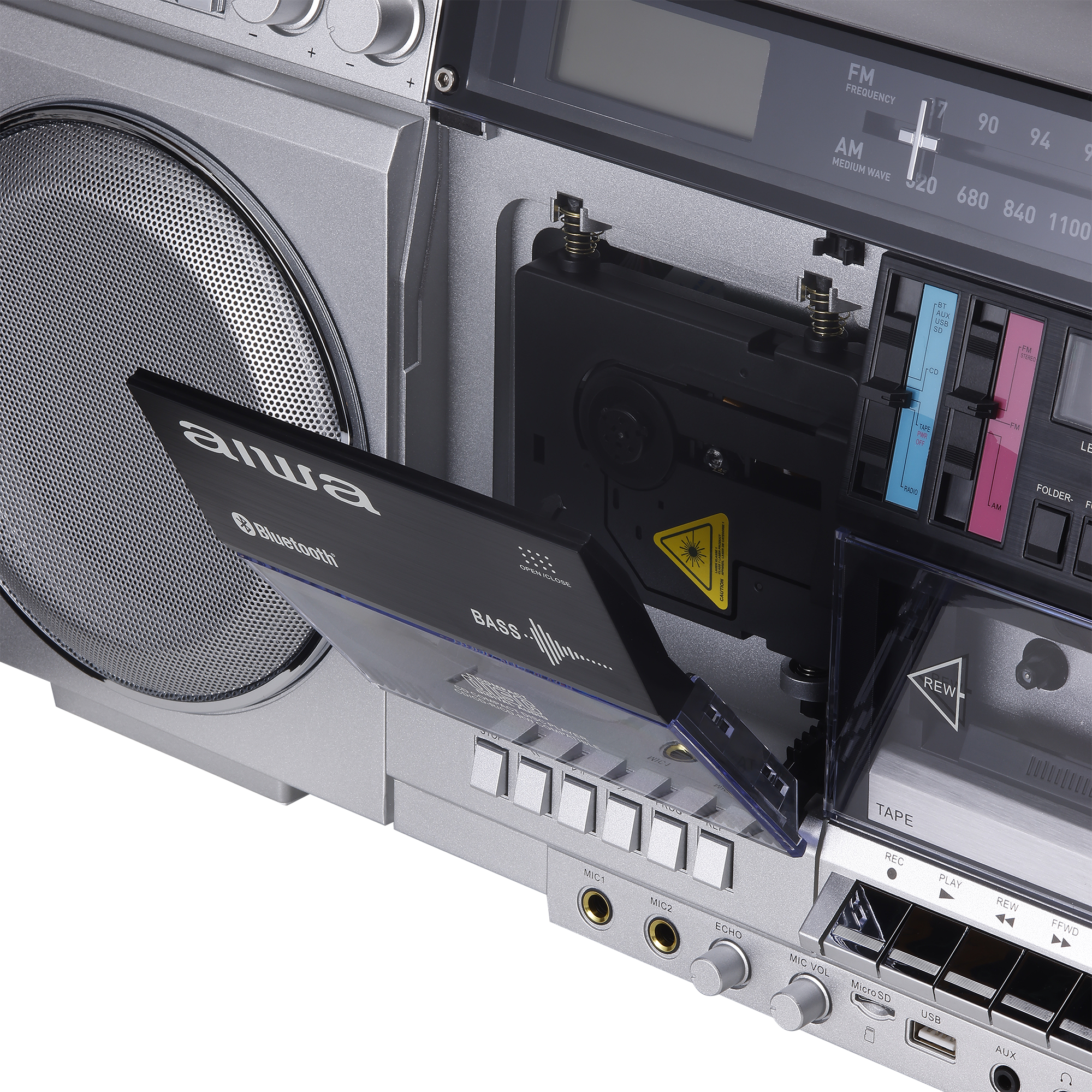 Retro Boombox with Cassette Player