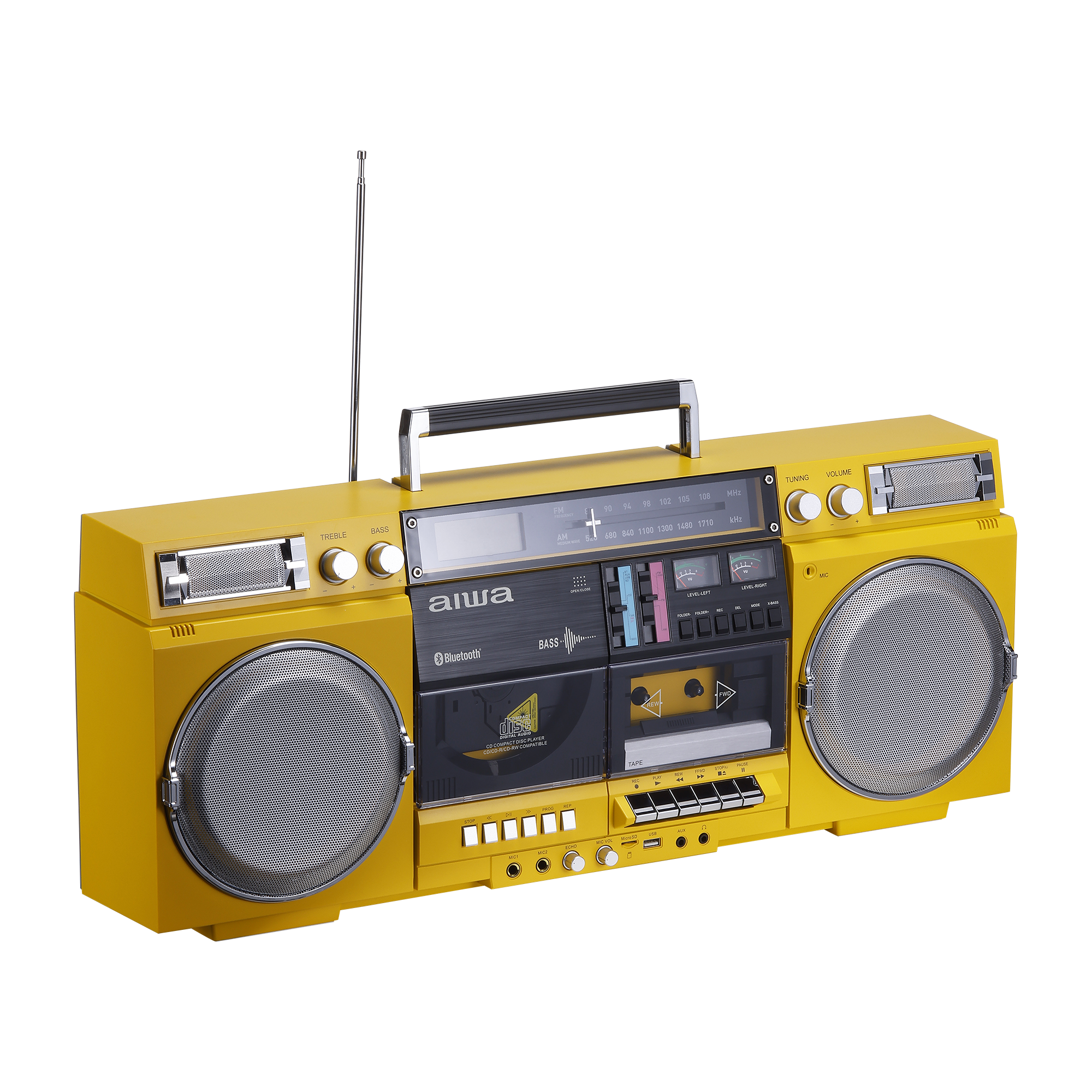 Retro Boombox with Cassette Player