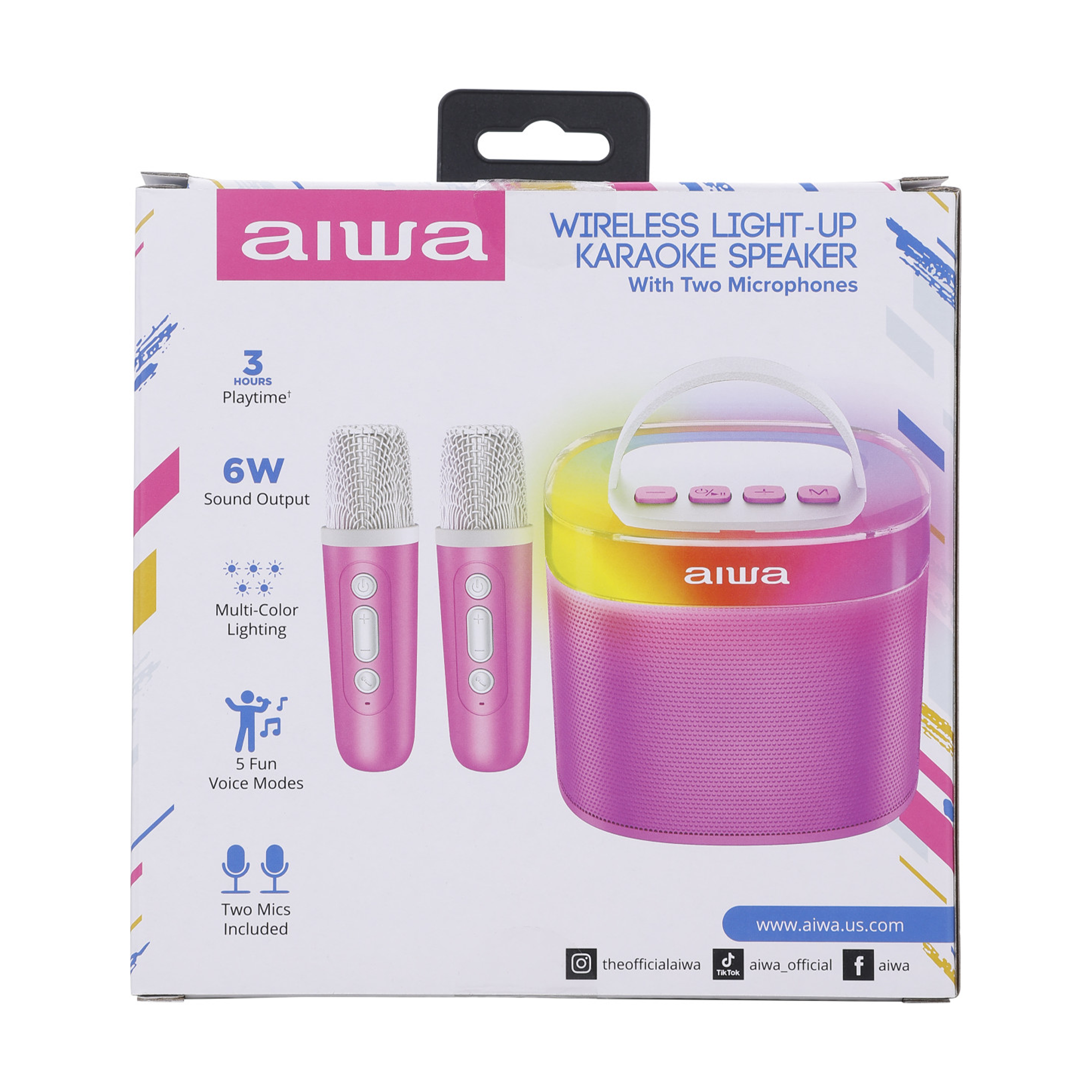 Wireless Light-Up Karaoke Speaker with Two Microphones