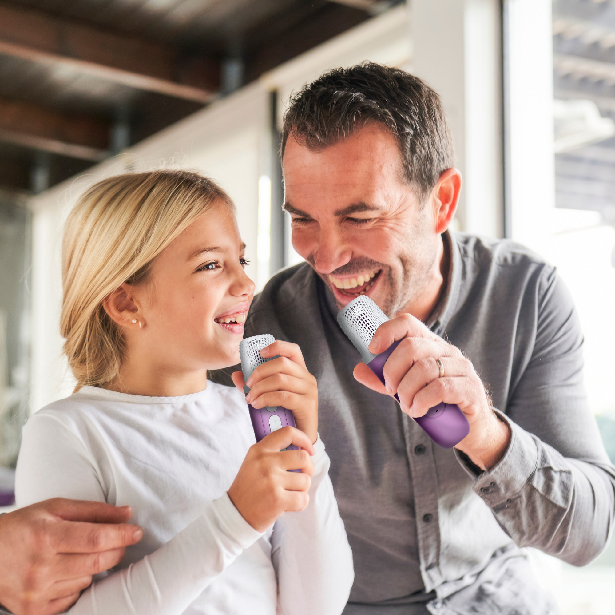 Wireless Light-Up Karaoke Speaker with Two Microphones