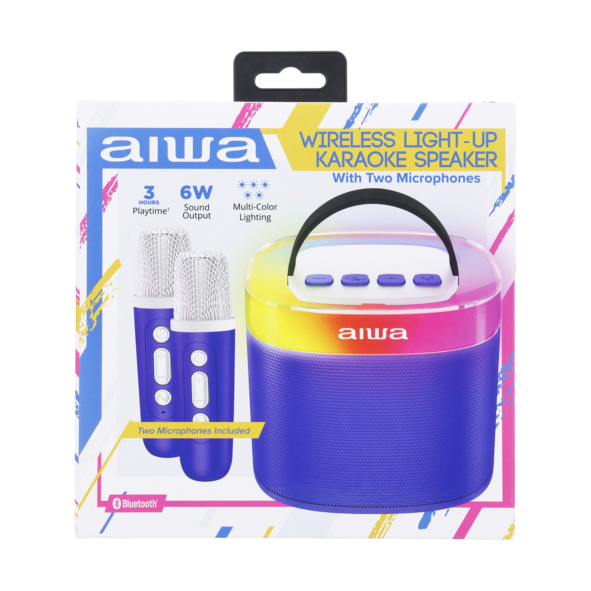 Wireless Light-Up Karaoke Speaker with Two Microphones