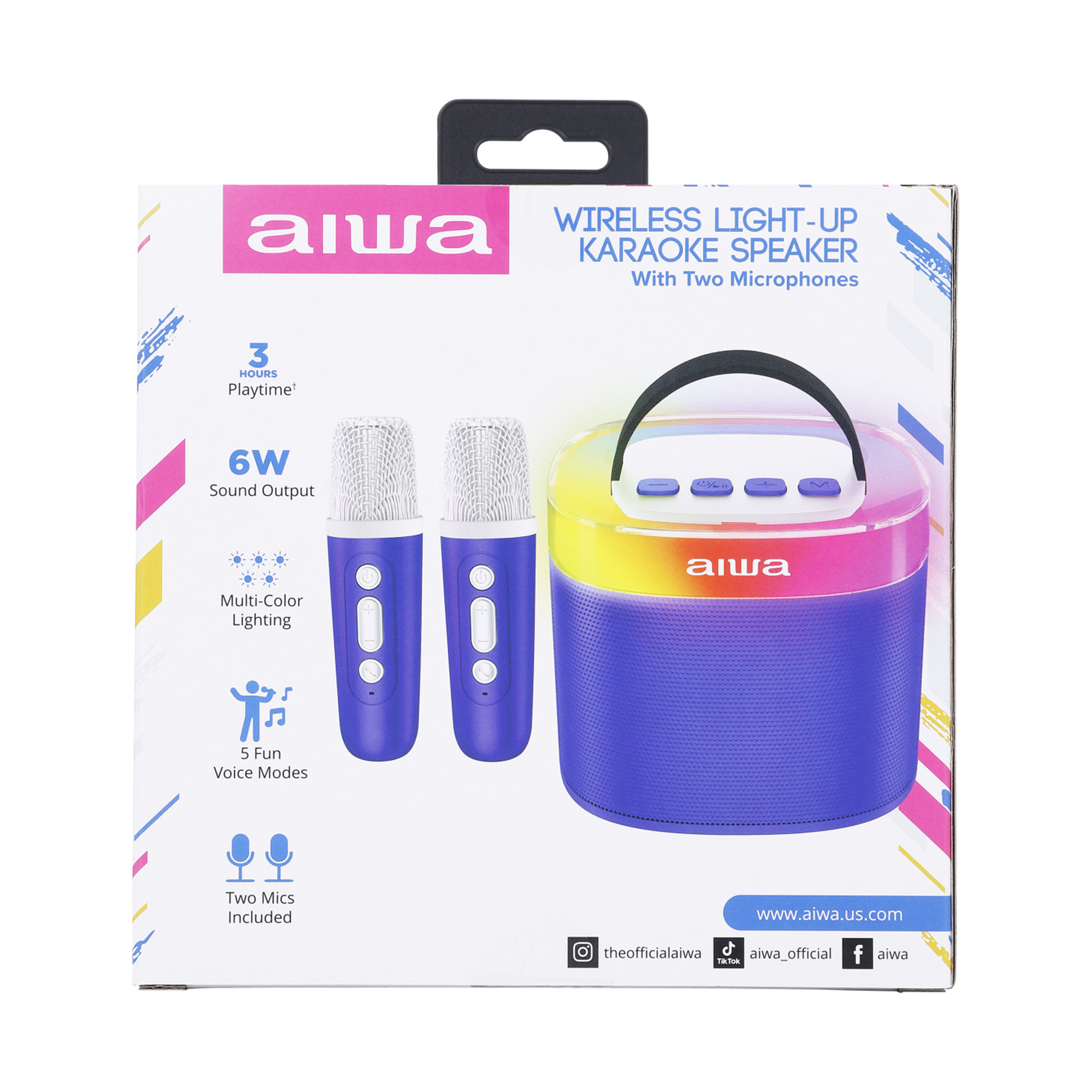 Wireless Light-Up Karaoke Speaker with Two Microphones