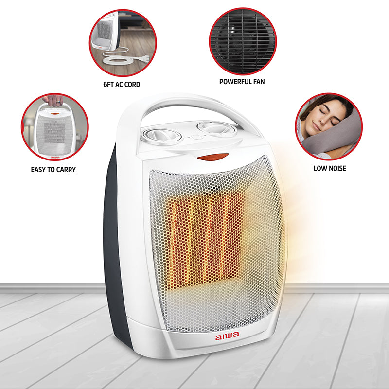 Oscillating Portable Room Heater with Fan Mode
